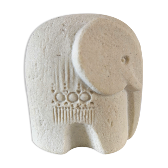 Presse papier sculpture éléphant Marbell Stone art belgium design années 70