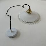 Vintage 25 cm opaline notched suspension