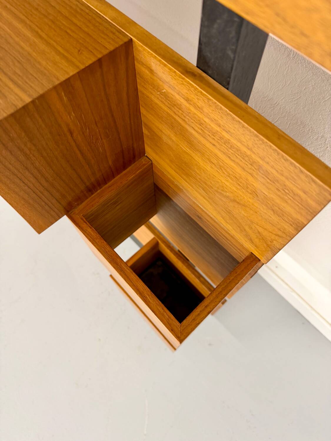 Scandinavian design teak wall unit with entrance door from the 70s