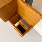 Scandinavian design teak wall unit with entrance door from the 70s
