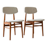 Pair of Scandinavian chairs in wood and fabric