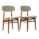 Pair of Scandinavian chairs in wood and fabric
