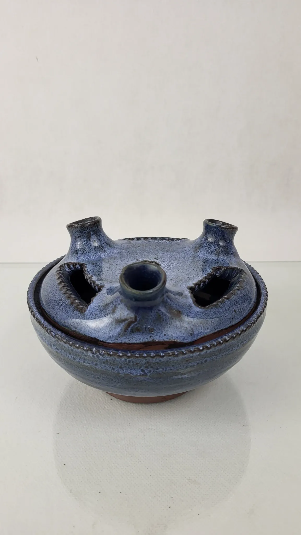 Flower vase in stoneware Pierlot / Ratilly / Puisaye