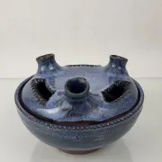 Flower vase in stoneware Pierlot / Ratilly / Puisaye