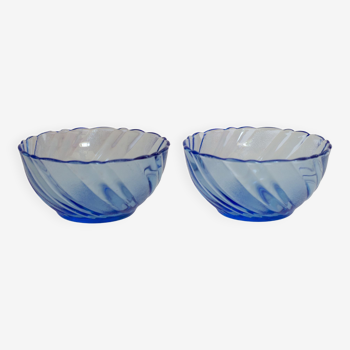 Set of 2 small Duralex blue bowls