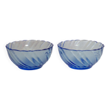Set of 2 small Duralex blue bowls