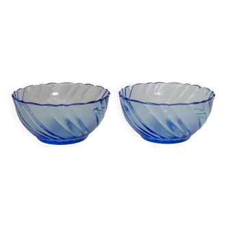Set of 2 small Duralex blue bowls