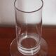 White glass cylindrical vase