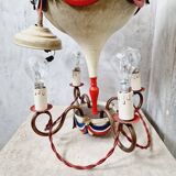 Ancien lustre montgolfière banniere française années 50
