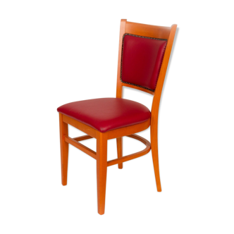 Burgundy cherry studded brasserie chair