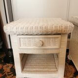 Paire tables de chevet rotin