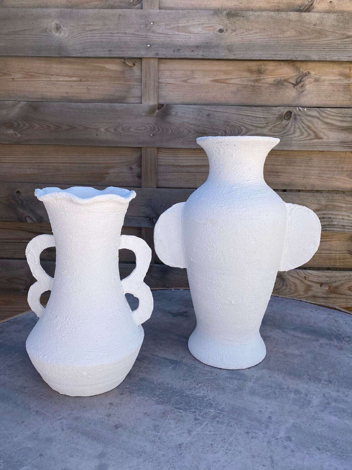 Pair of white vases
