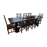 Monastery table and 8 chairs