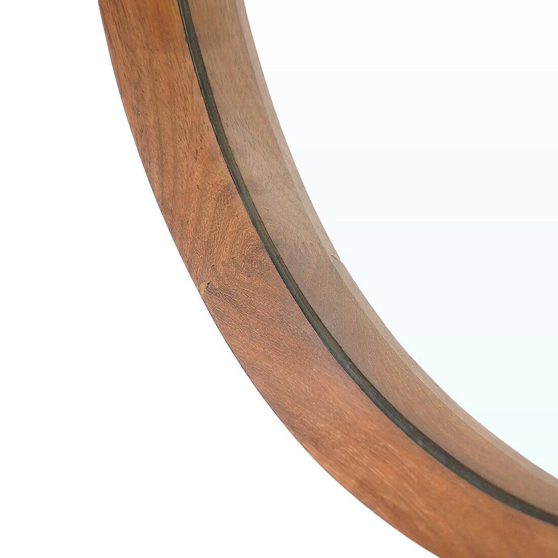 Round mirror with teak frame, 1960s