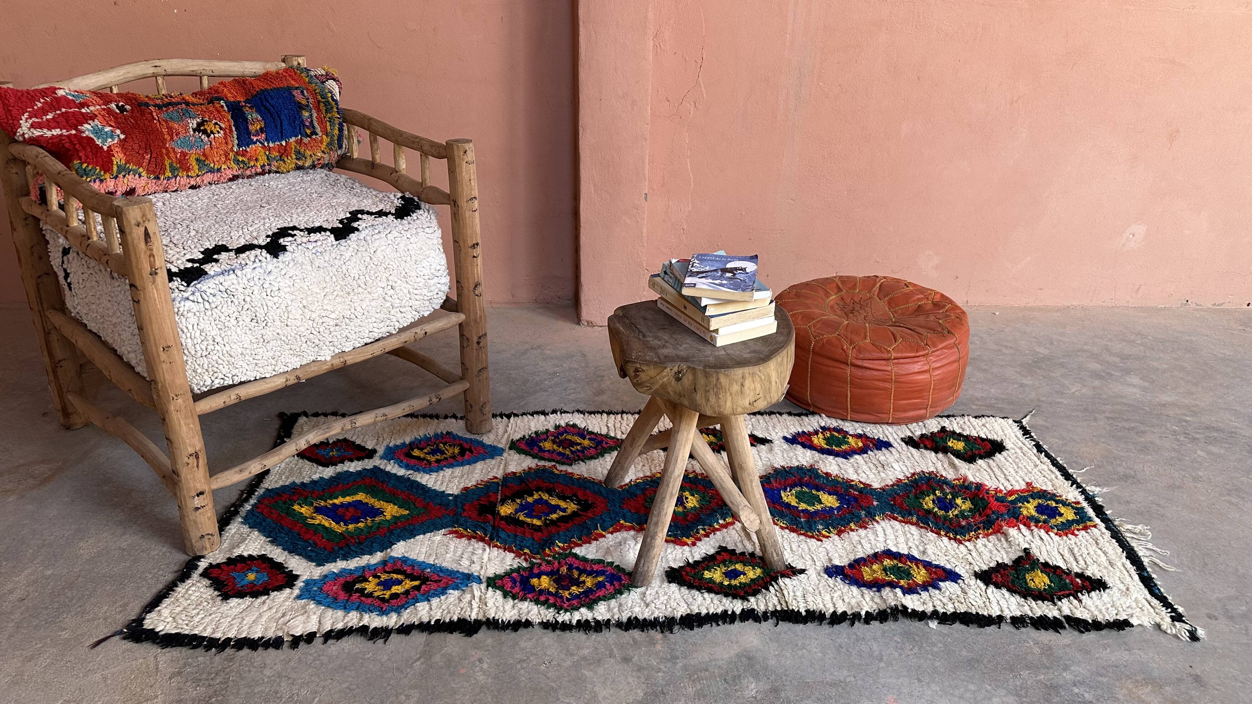 Colorful Moroccan rug Azilal - 190 x 75 cm