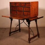 Renaissance Bargueno in Walnut and Fruitwood Marquetry - 16th Century