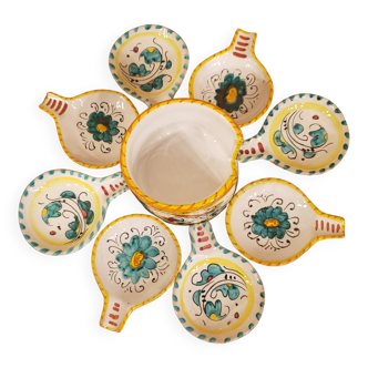 Signed ceramic ashtray set with holder