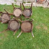 Lot de 5 anciennes chaises estampillées GLARIS