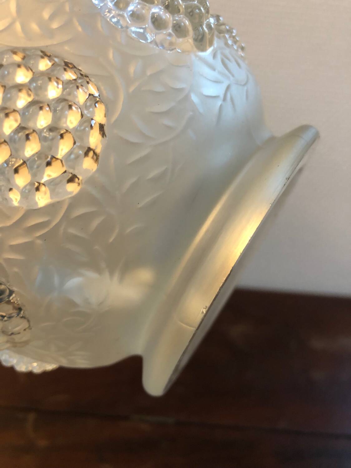 Vintage Verlys glass vase with cabochons