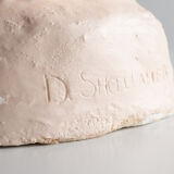 Painted plaster bust - Greek head of Sophocles? signed D. Shœllamer