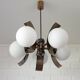 Brutalist Sputnik Hanging Light Vintage Copper Pendant Lamp Yugoslavia 1970