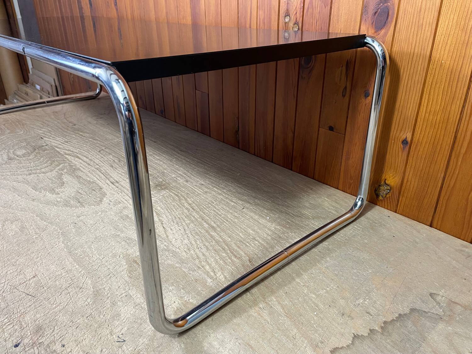 Laccio coffee table by Marcel Breuer, Gavina edition, 1950/60 (label)