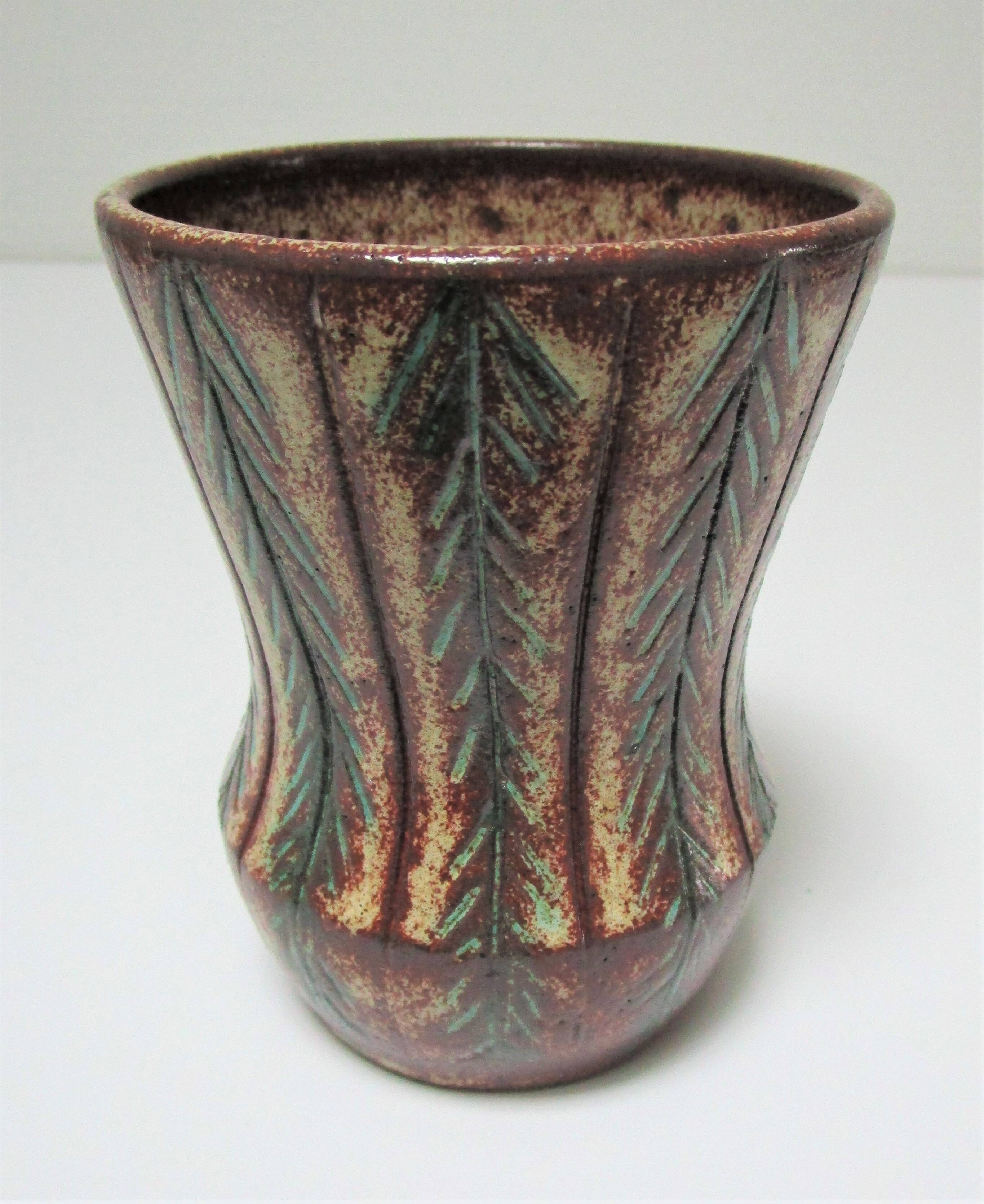 Vase accolay ceramic plant decoration signed