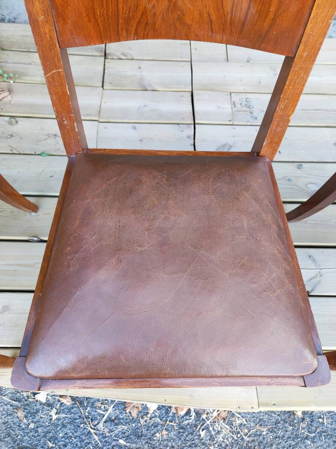 Set of 6 STELLA chairs, Art Deco, leather seat