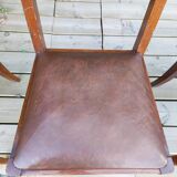 Set of 6 STELLA chairs, Art Deco, leather seat