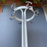 Vintage cylindrical coat rack with chrome hook