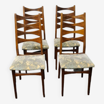 Ensemble vintage de quatre chaises de salle à manger en palissandre