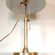 Lampe en laiton, abat-jour en tissu vert pastel, style art deco