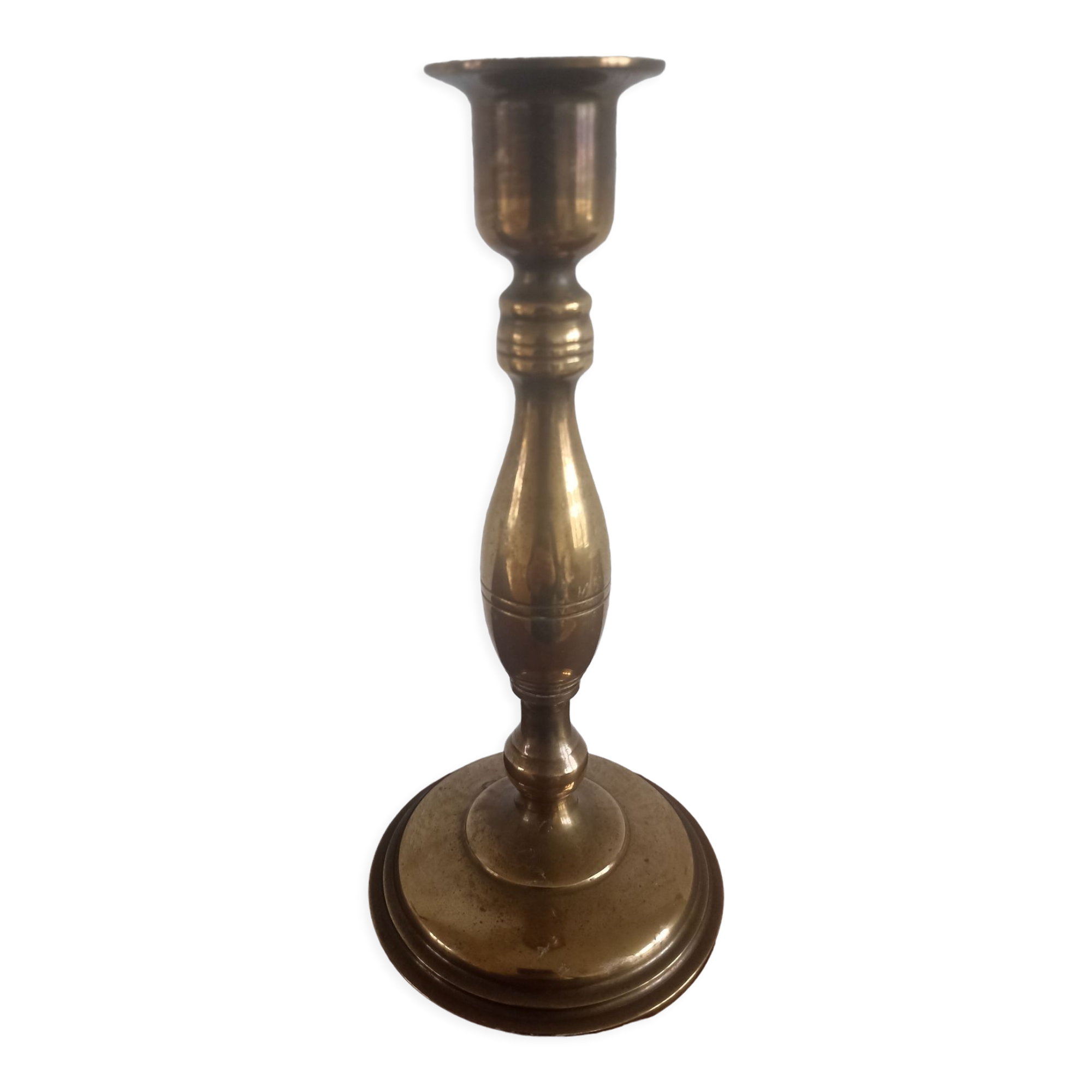 Antique brass candle holder