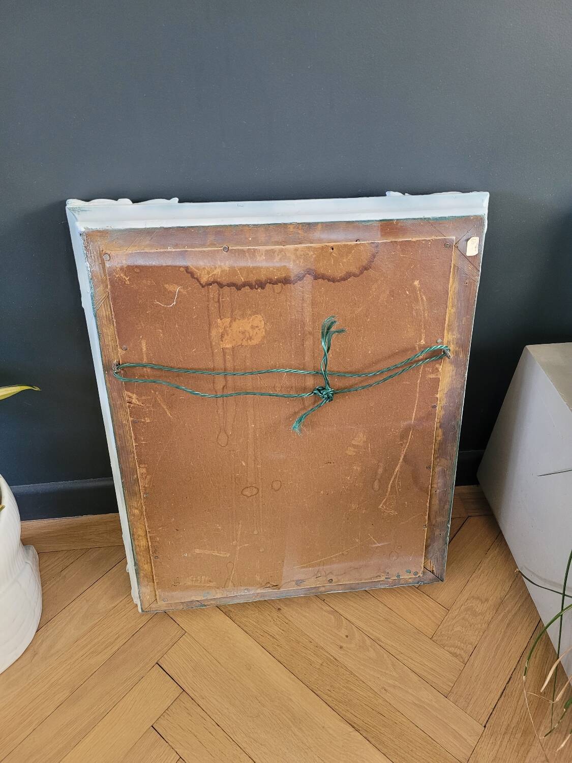 Antique mirror with painted wooden frame