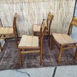 Lot 4 straw chairs by Pierre Gautier-Delaye, weekend model