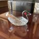 Table sugar bowl in cut crystal shaped like a water bird.