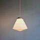 Art Deco conical pendant light in white opaline, 1920s-30s