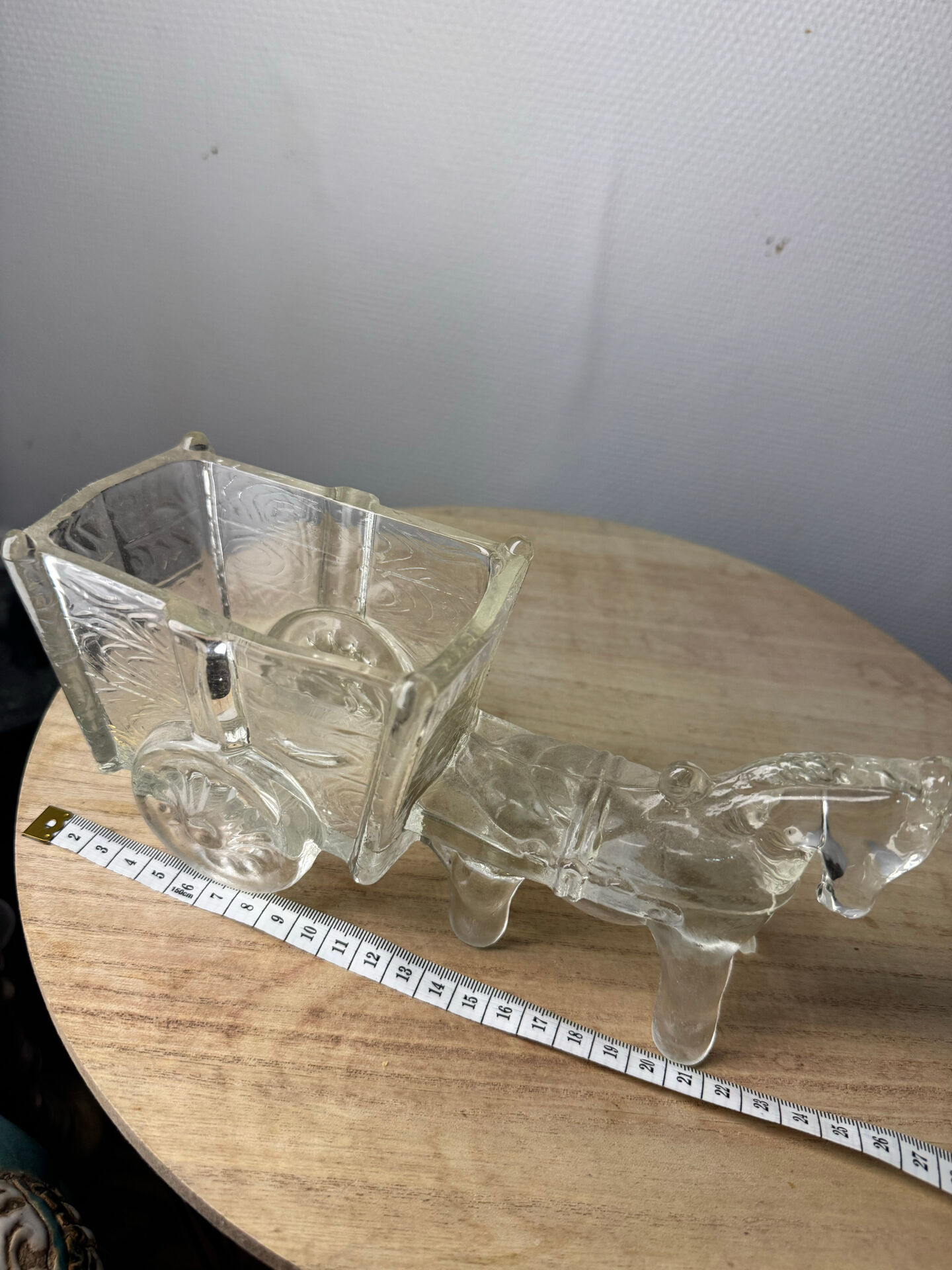 Vintage horse and cart glass trinket dish