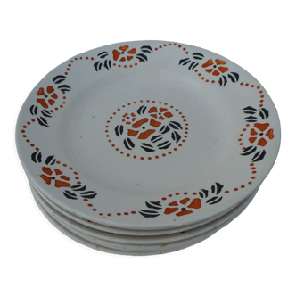 Lot de 8 assiettes plates en faïence