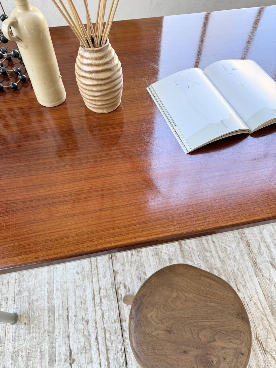 Ernst Moeckl 1960s teak desk with chrome base