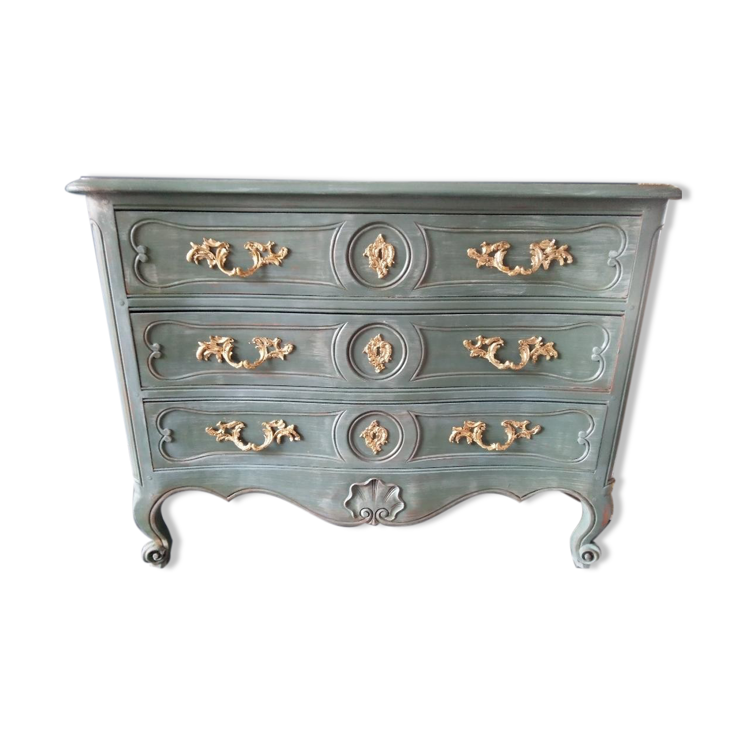 Louis xv style patinated chest of drawers
