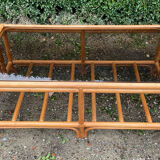 Vintage rattan and smoked glass coffee table