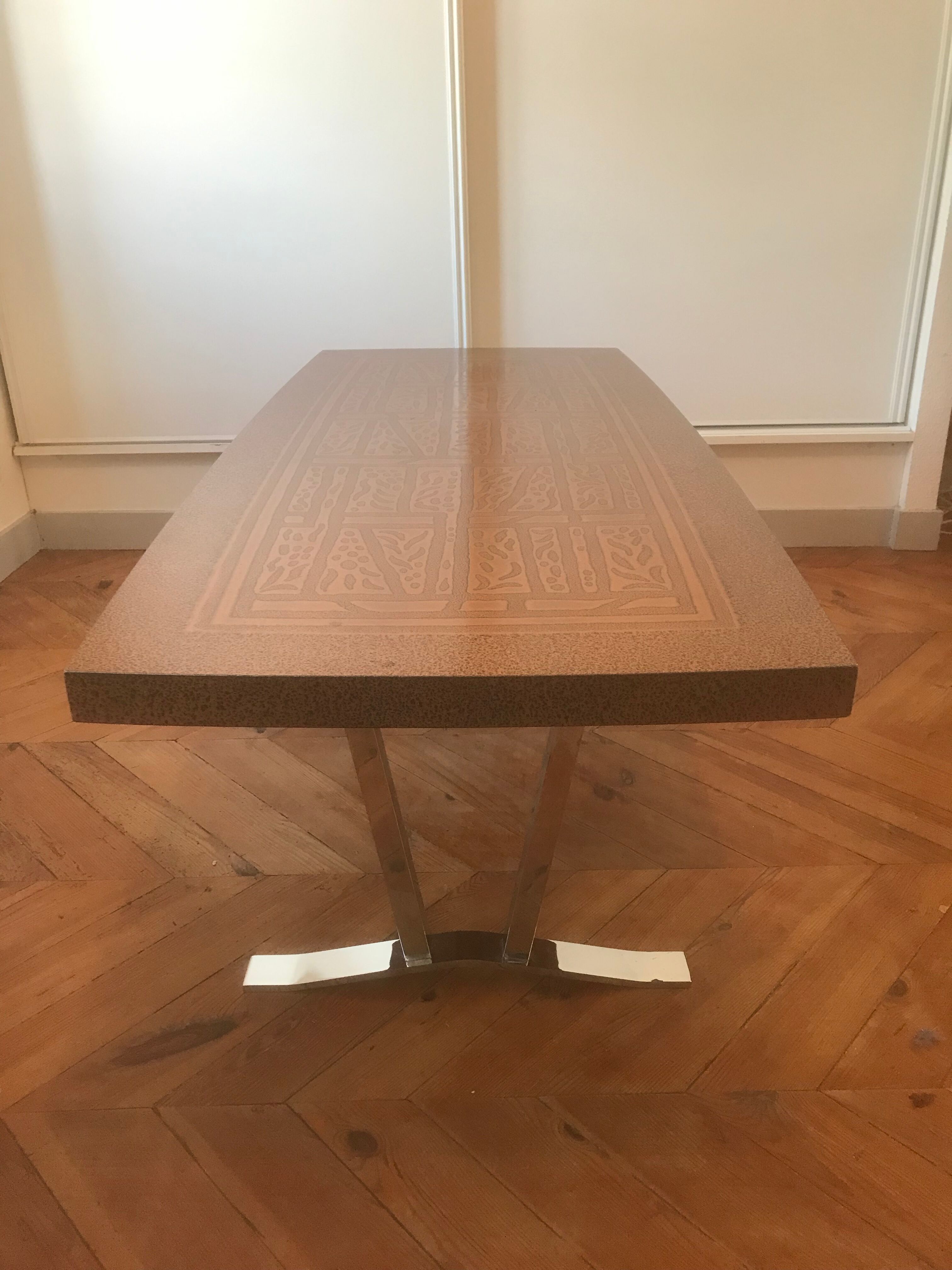 Coffee table style Bernard Rohne vintage 1980