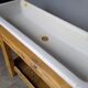 Old washbasin enamelled ceramic school sink ep 1960