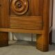 Solid oak display cabinet in the style of Charles Dudouyt, 1950s