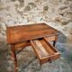 French vintage side table in cherry wood with a drawer.