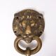 Gilded Bronze Lions head Door Knocker . Early 20th Century Hollan