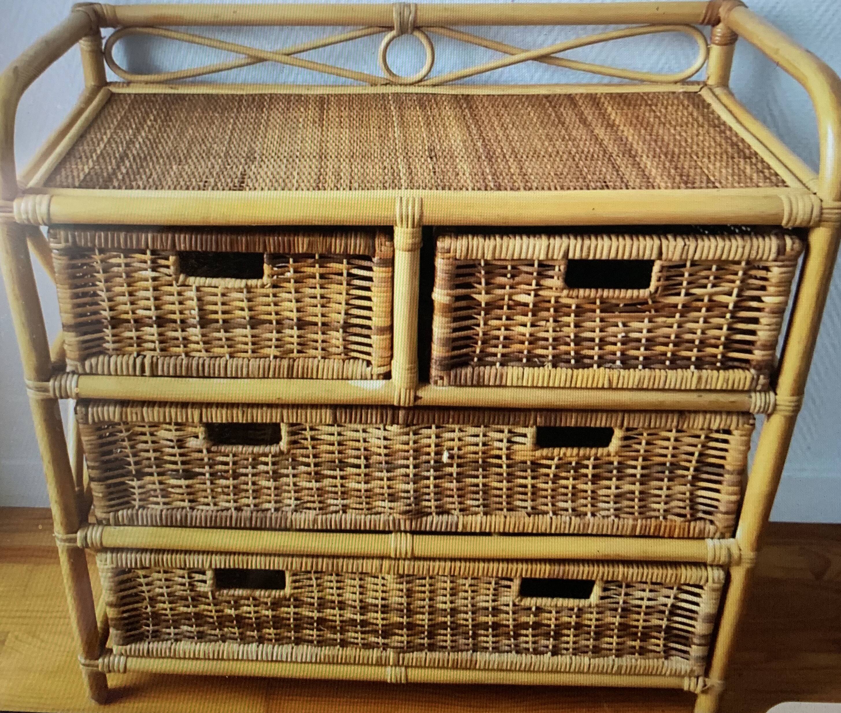 Rattan chest of drawers