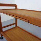 Danish Teak Bar Cart with Removable Tray, 1960s
