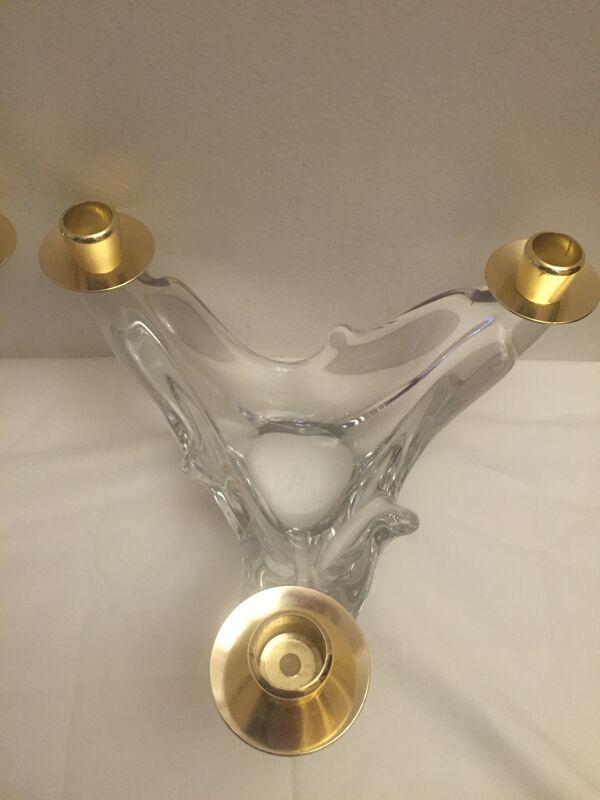 Paire de chandeliers en cristal